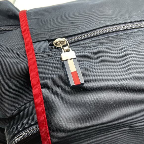 Vintage 90s Tommy Hilfiger Navy Red Messenger Bag Embroidered Logo - Picture 4 of 10